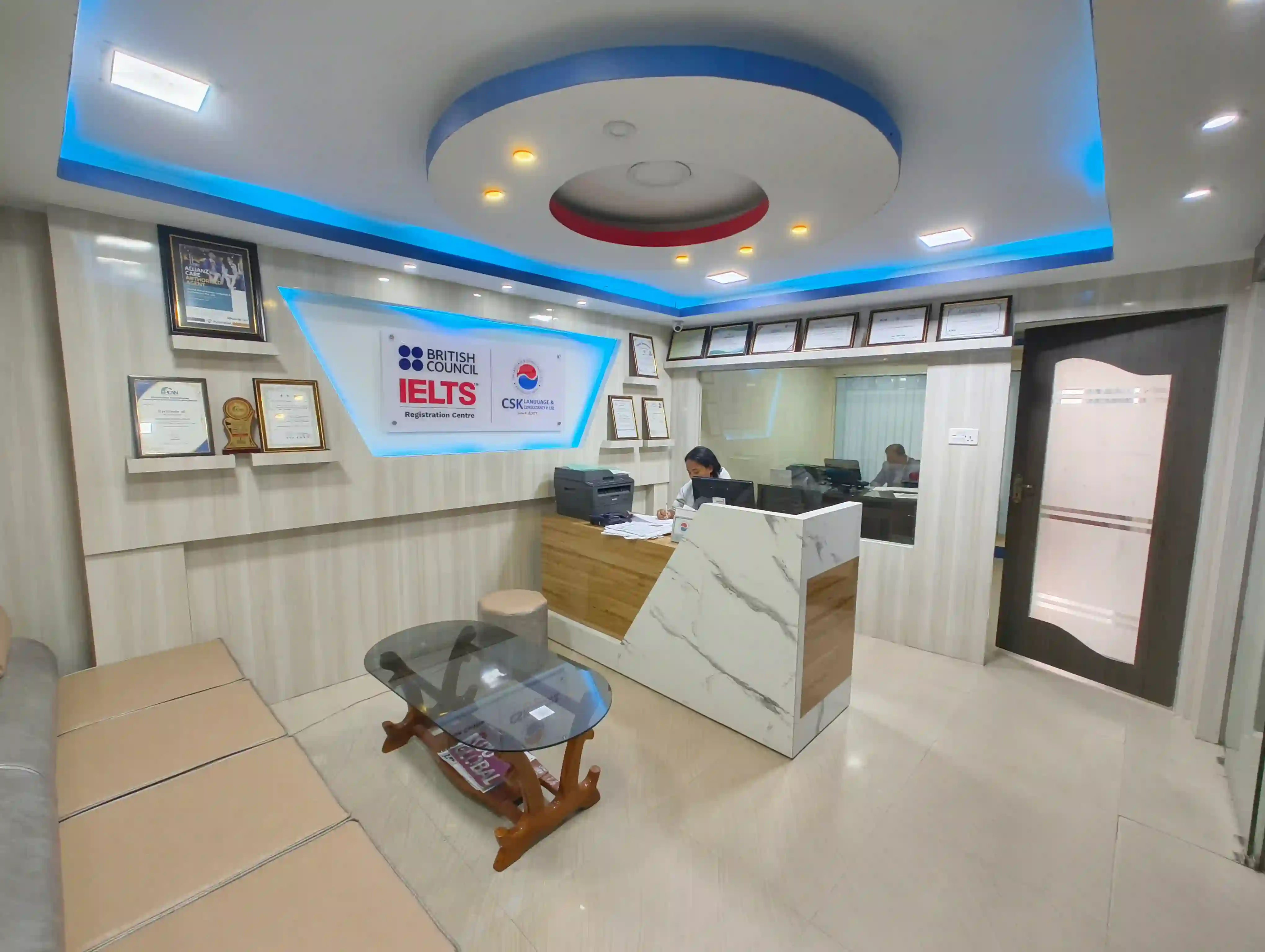 Reception area of CSK Language & Consultancy